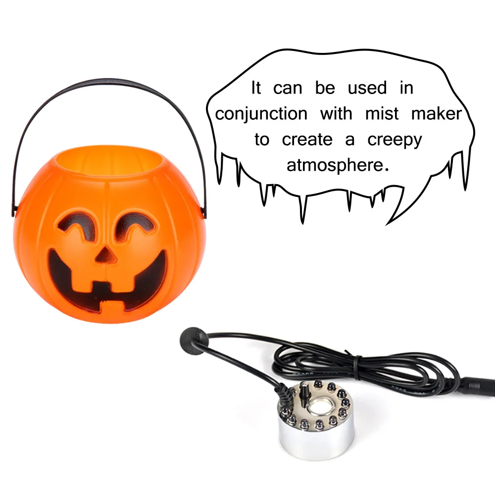 

New Halloween Color Changer Smoke Machine Pumpkin Light Barrel + Smoke Machine Smoke Fog Maker Party Props Halloween Decor 1pcs