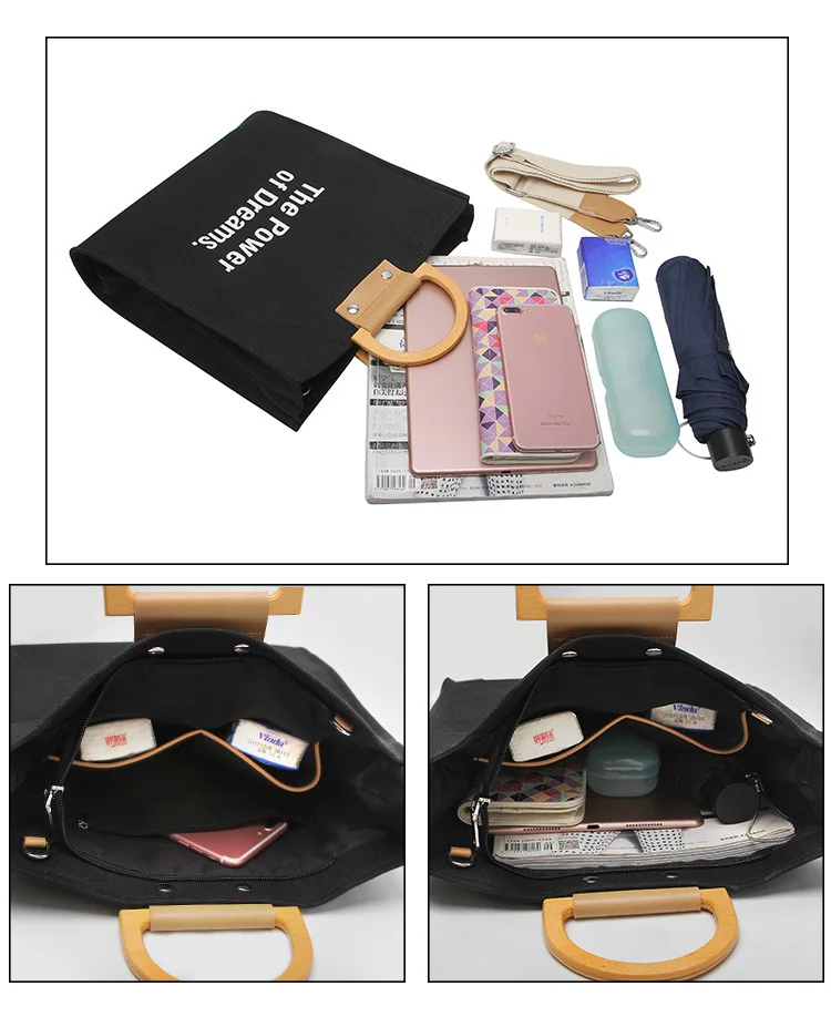 INS Literature And Art Shoulder Bag Lettered Single-shoulder Canvas Bag Women's New Style Canvas Bag Large Bag Handbag on B