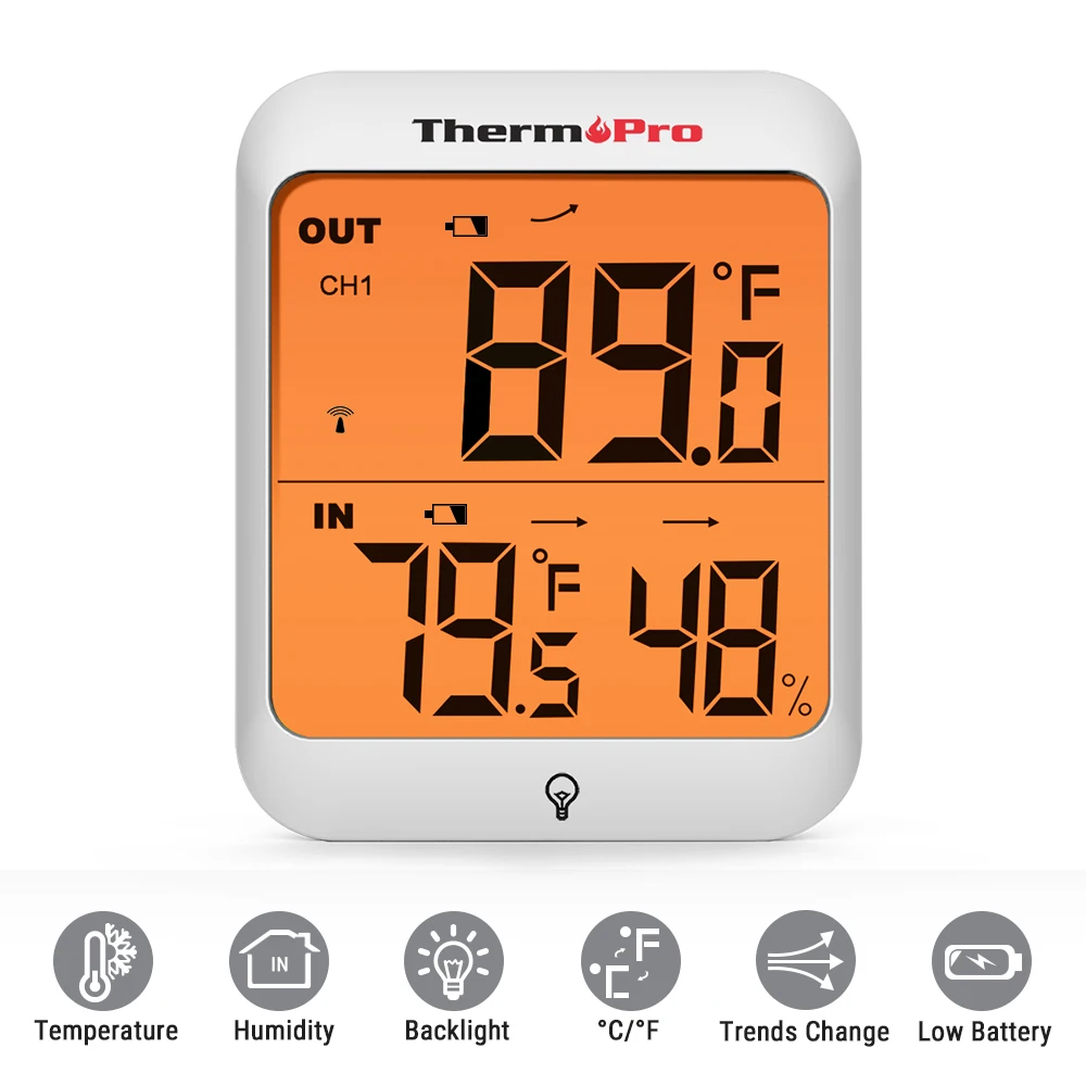 ThermoPro TP63 60 м беспроводная уличная Метеостанция гигрометр термометр цифровой термометр влажности с подсветкой