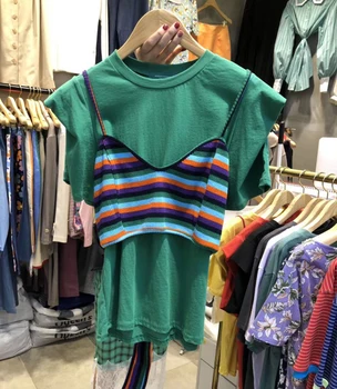 

2020 Spring and Summer New Style Fashion Crew Neck Puff Sleeve Short Sleeve T-shirt Women's Pure Cotton Loose-Fit T-Shirts