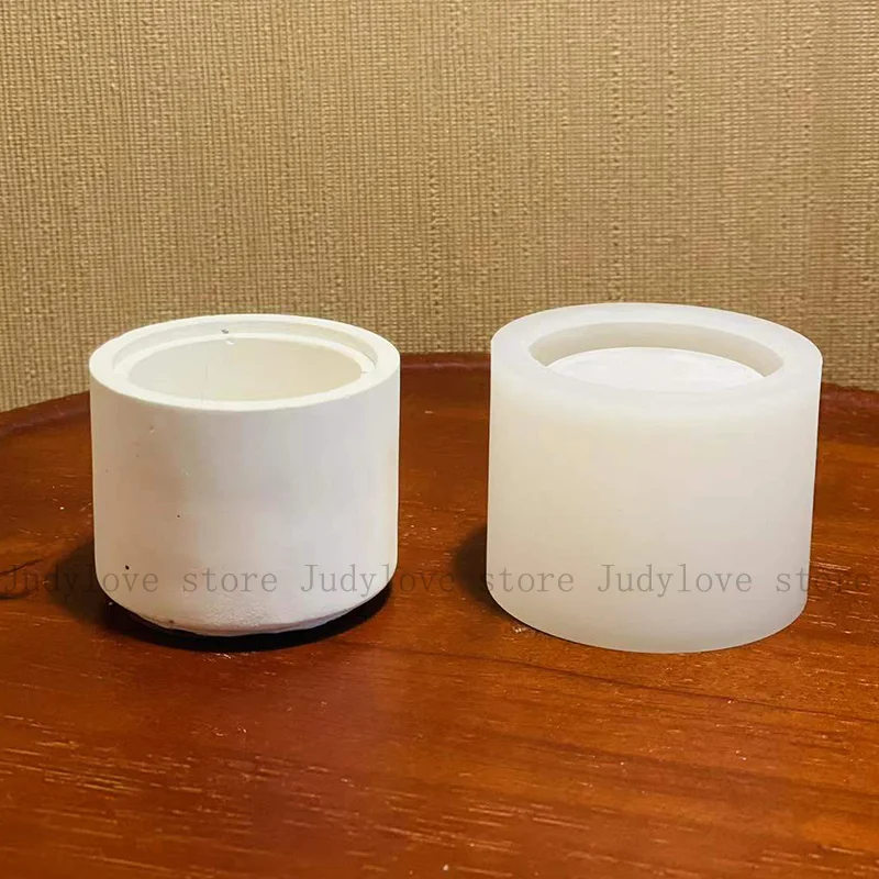 Plaster Tealight Holder Silicone Mold Concrete Molds for Jar DIY Epoxy Resin Jewelry Ring Box Round Bowl Candlestick Cement Mold