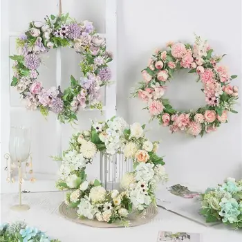 

Artificial Wreath Peony Flowers Floral Wreath for Front Door Wedding Home Decor