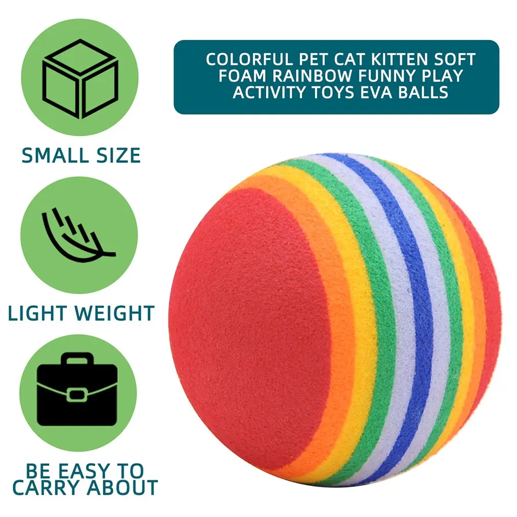 Colorful Pet Cat Kitten Chewing Ball Soft Foam Funny Play Activity EVA Balls Toys Pet Teeth Cleaning Chew Toy Pet Supplies