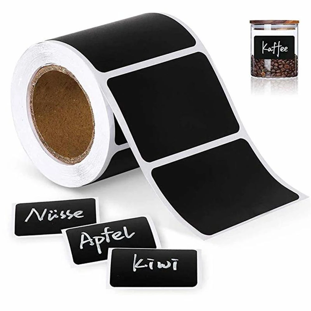 120pcs/roll Black White PVC Labels Stickers 2 Inch 5CM Round Handwritten  Blackboard Stationery Stickers Waterproof