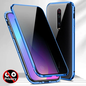 

Anti Glare Magnetic Case For Xiaomi Mi CC9 Pro Note 10 lite Mi 9T Coque Privacy Double Glass Metal Bumper Redmi K20 K20 Pro Case
