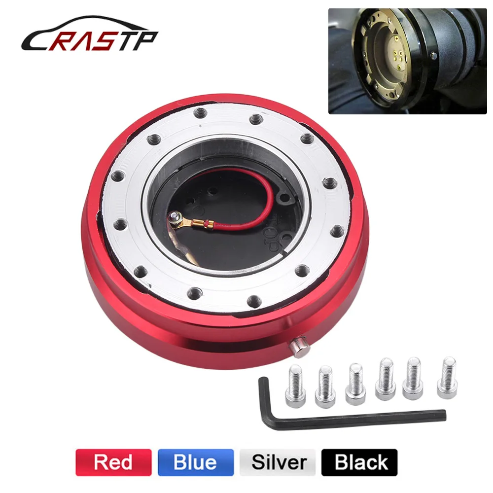 

RASTP-Car Racing Thin Version 6 Hole Steering Wheel Quick Release Snap off Hub Adapter Boss Kit Red Blue Black RS-QR003