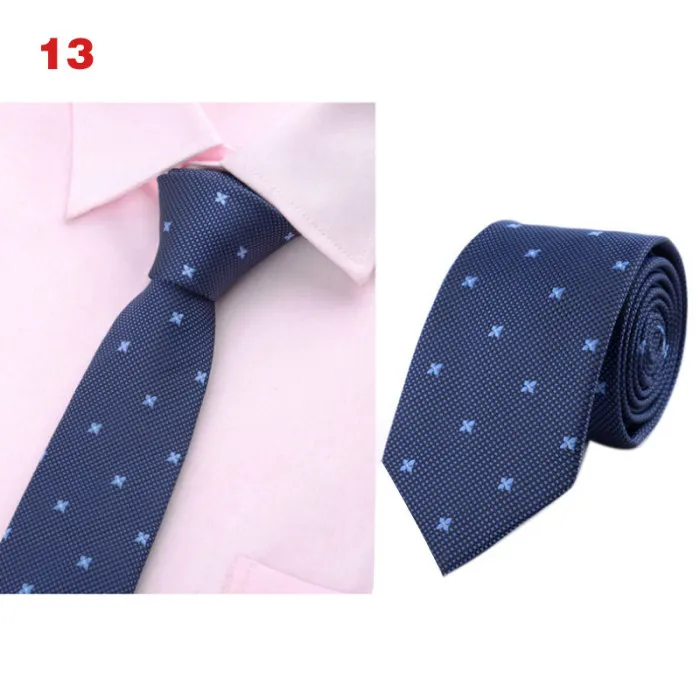 Men Classic 6cm Thin Neck Ties Printed Jacquard Woven Necktie Business Party Accessories-OPK