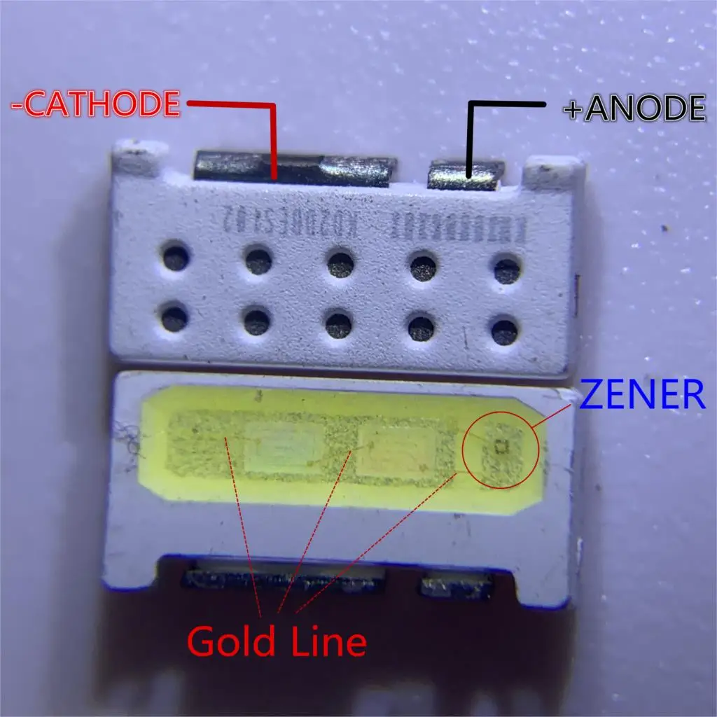 100 шт./лот Edge SMD LED 7032 6 в люмен 1 Вт мА Новый и оригинальный холодный белый Высокая