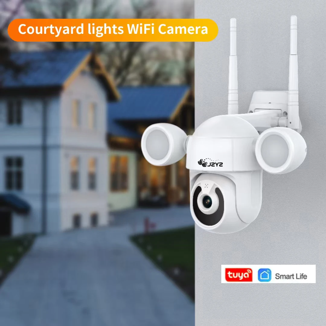 Tuya Floodlight kamera oświetlenia dziedzińca Tuyasmart PTZ 3MP zewnętrzne WiFi IP IR IP66 wodoodporna kamera bezpieczeństwa domu ogród CCTV