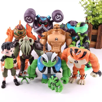 

Anime Tennyson Rath Heatblast Vilgax Humongousaur With LED Light Action Figure PVC Collection Model Toy 11pcs/set