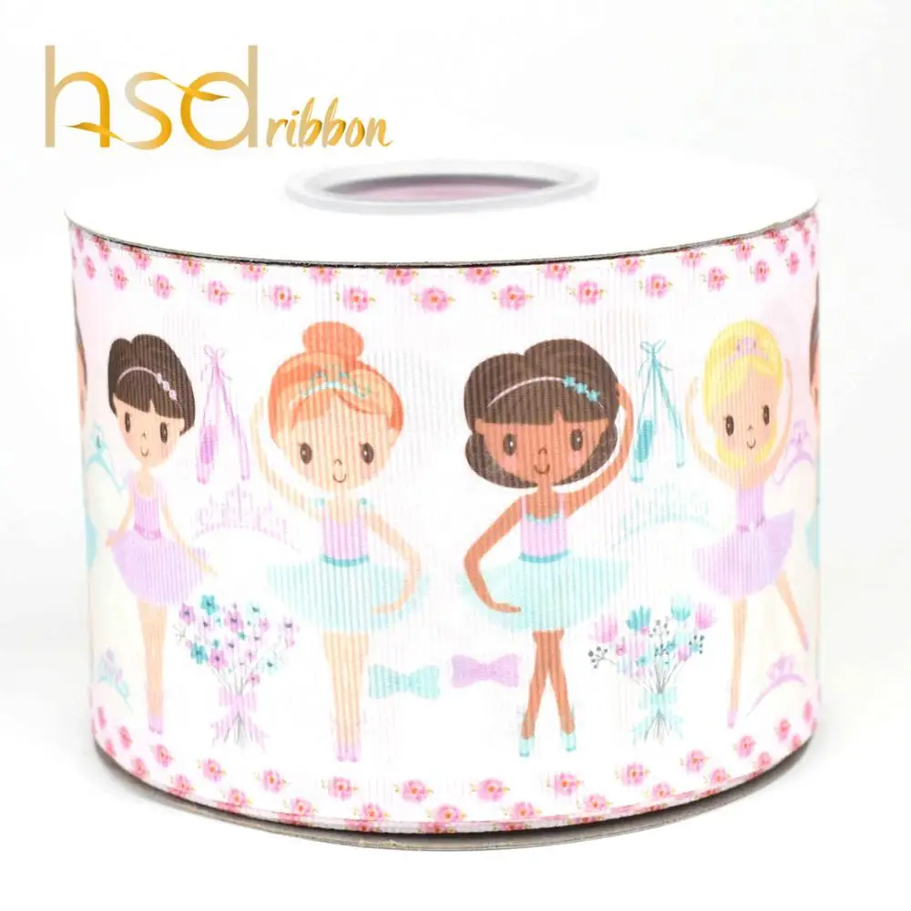 HSDCraft 22 мм 25 мм 38 мм 50 мм 75 мм Танцовщица девушка Серия HT на Grosgrain ленты для diy - Цвет: 06