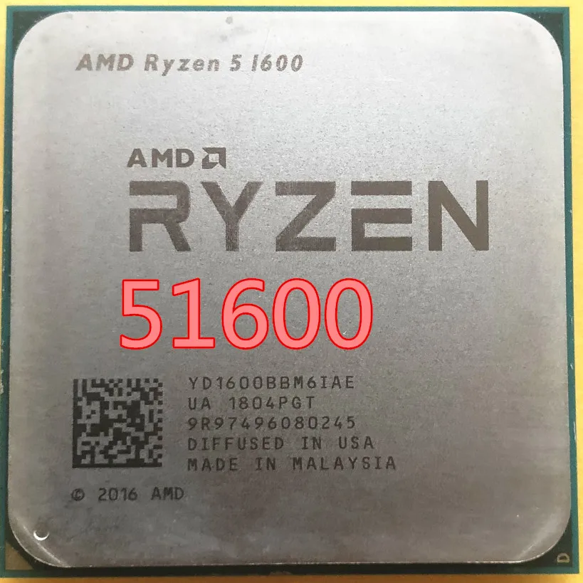 Процессор AMD Ryzen 5 1600 шестиядерный 3 2 ГГц 12 потоков 65 Вт R5 гнездо для процессора AM4 |