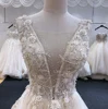 SL-6254 Gorgeous Appliques Court Train A-Line V-neck Wedding Dresses 2022 Luxury Beaded Backless Bridal Gown vestido de noiva ► Photo 3/6