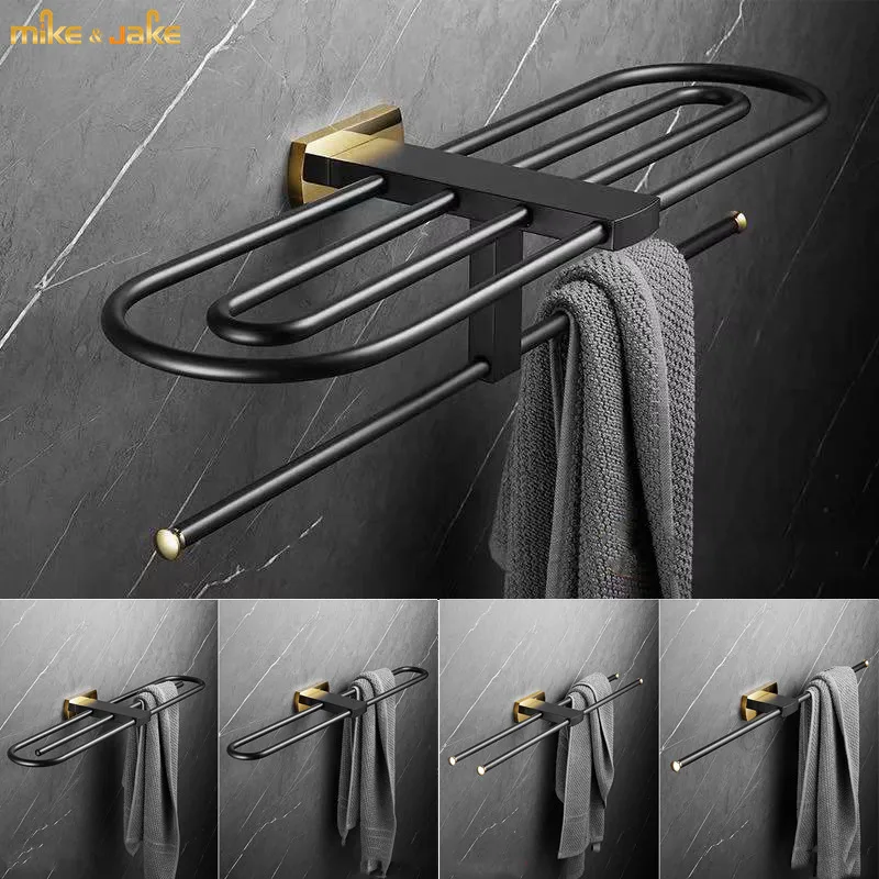 

Bathroom towel shelf white black gold brass towel bars single towel rack double towel holder bath towel wall hanging towel shelf