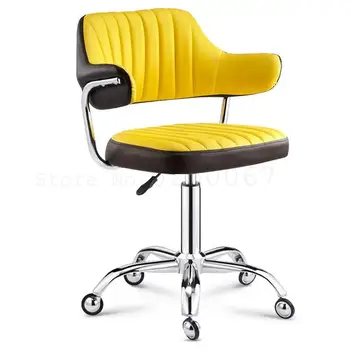 

Stainless steel beauty stool hairdressing work chair rotating lift hairdressing chair high stool bar front desk chair