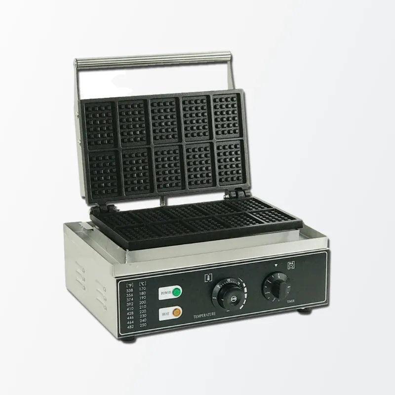 US $362.00 Commercial Electric Waffle Machine Square TenGrid Baking Grid Cake Stove Crispy Waffle Maker Machine Snack Equipment
