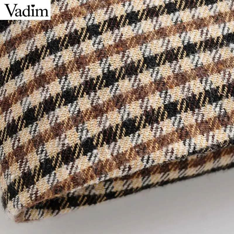 Женское элегантное платье vadim tweed houndstooth клетчатая мини-юбка с молнией сзади клетчатая линия Ретро Женская Базовая модная юбка BA877
