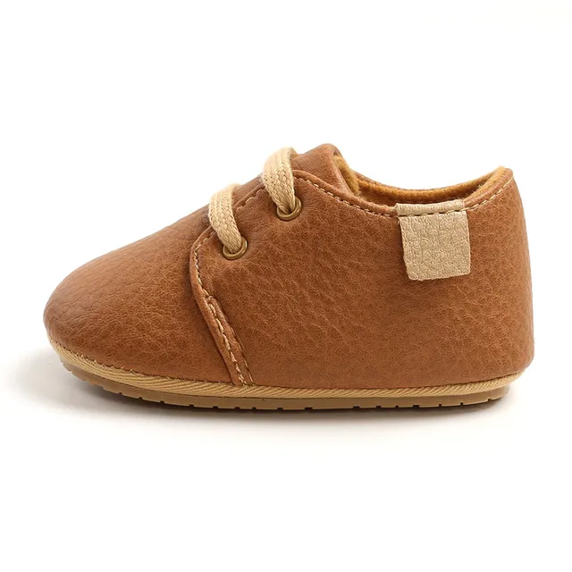 New Baby Shoes Retro Leather Boy Girl Shoe Bebes Multicolor Toddler Rubber Sole Anti-slip First Walkers Infant Newborn Moccasins Brown