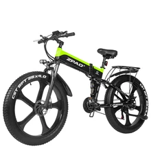 Bicicleta eléctrica plegable de montaña y nieve, bici con Motor de 1000W, 48V, neumático ancho de 26x4,0