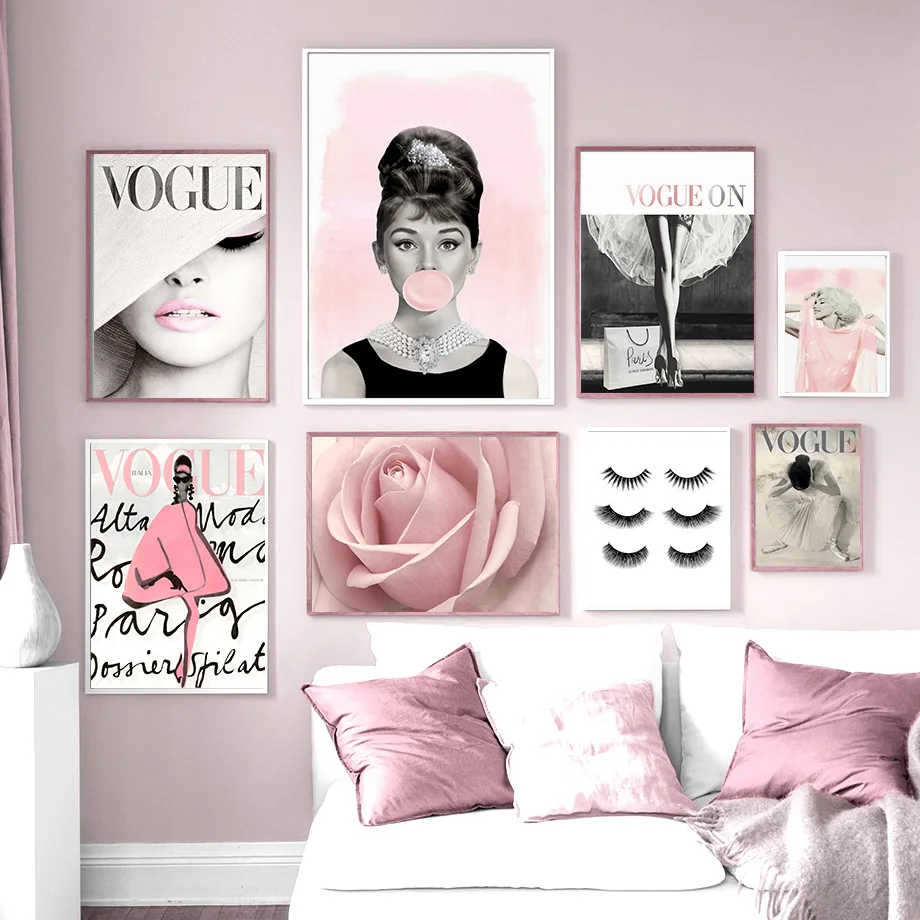 Hepburn-Blowing-Bubbles-Eyelashes-Fashion-Wall-Art-Canvas-Painting-Nordic-Posters-And-Prints-Wall-Pictures-For