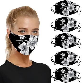 

5pc Mouth Masks Face Cover for Dust Protection Anti Face Cartoon Mouth Cover Mask Comfortable Quick-drying Washable Earloop Mask