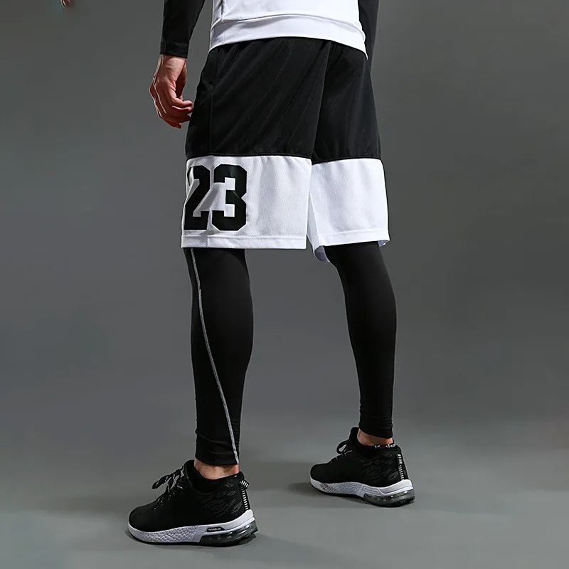 Basketball shorts men's sports shorts over the knee five shorts large size loose quick-drying running fitness shorts sweatpants