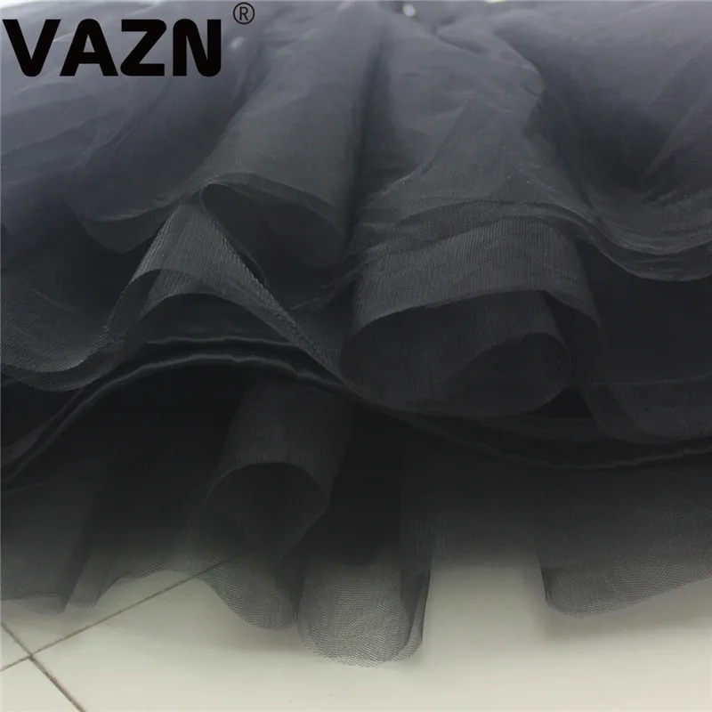 VAZN Chic 2020 summer sexy aldy 3 colors solid grenadine ball gown dress strapless cascading bow clever dress lady sweet dress floral dress