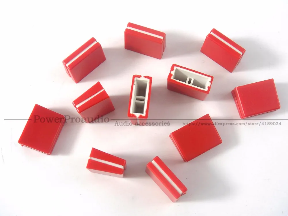 20 Pz/Lotto Canale Crossfader Potenziometro Fader Cap Manopola Per Pioneer Djm-250 350 400 600 700 800 Mixer Colore Rosso