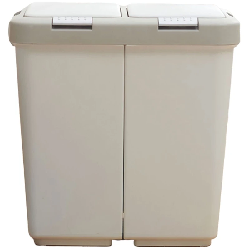 

Sorting Trash Can Bathroom Kitchen Recycle Bin Household Dry and Wet Separation Waste Bin Nordic Style Rubbish Bin
