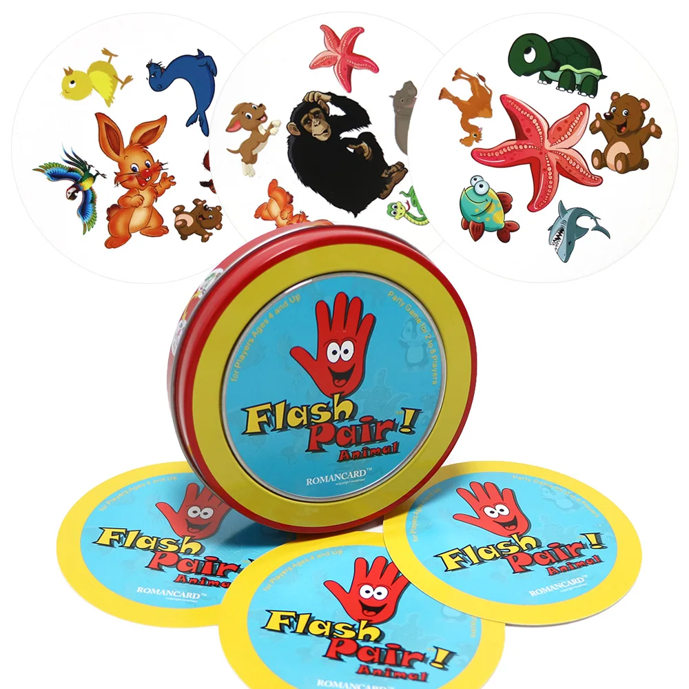 Карточные игры flash pair Animal с коробкой для школы вечевечерние настольная игра