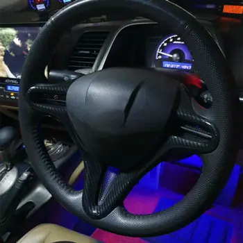 

ABS Steering Wheel Cover Trim Car Inner For Honda Civic Type-R FD2 8th 2006-2011 Black High quality