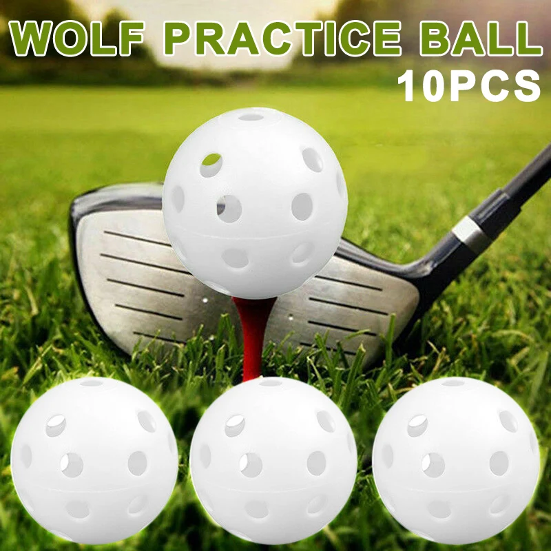10 Pcs Hollow Golf Practice Balls Plastic 41mm Portable Durable for