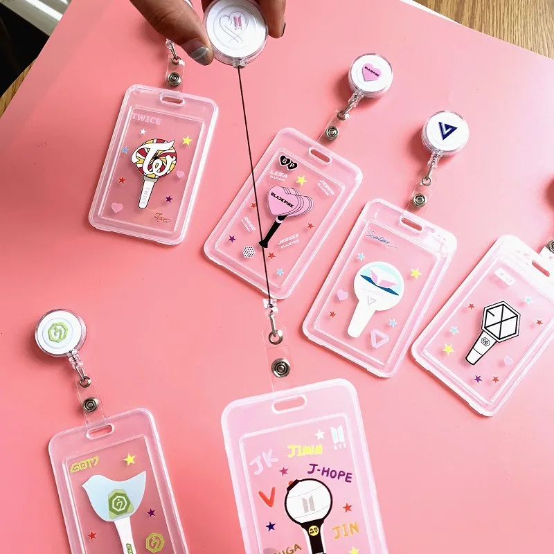 

70 pcs/lot KPOP BLACKPINK EXO TWICE GOT7 SEVENTEEN card cover JUNKOOK RM JIN SUGA JIMIN J-HOPE LISA ROSE card case bag pendant