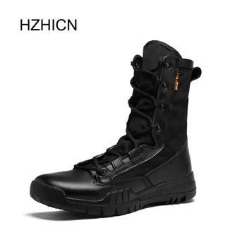 

Men's boots High Quality Brand Military Leather Boots Special Force Tactical Desert Combat Men's Boots Outdoor Shoes Ankle Boots