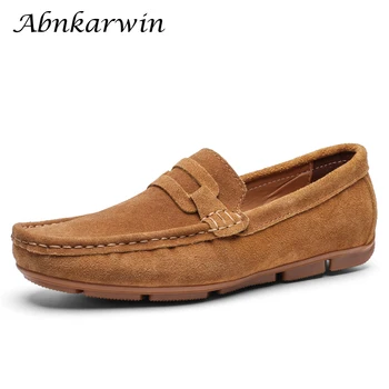 

Slip On Casual Suede Leather Men's Loafers Driving Shoes Men Summer Moccasins Mocasines Hombre Solid Loafer Dropshipping