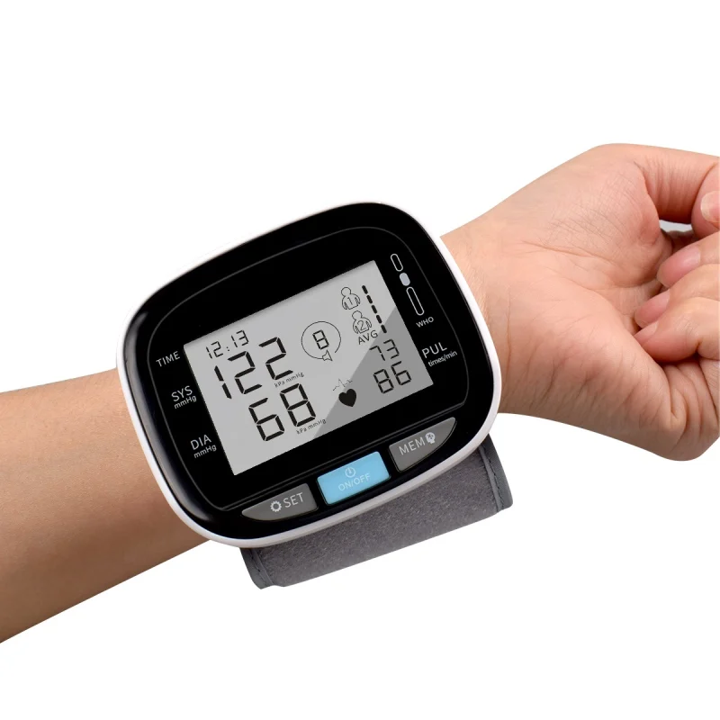 

Wrist Automatic Digital LCD Display Blood Pressure Monitor Device Heart Beat Rate Pulse Meter Measure Tonometer White health