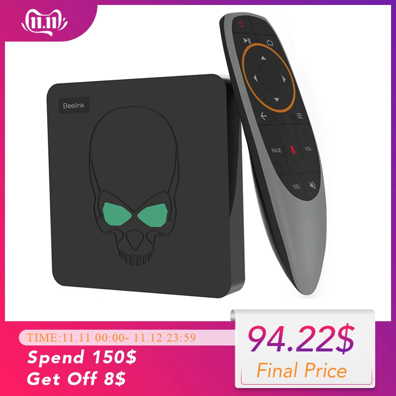 Günstig Beelink GT König Android 9.0 TV BOX Amlogic S922X GT König 4G DDR4 64G EMMC Smart TV Box 2,4G + 5G Dual WIFI 1000M LAN mit 4K