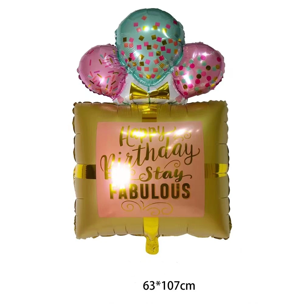 Neue Farbe Geburtstag Geschenk Box Ballons Geburtstag Party Dekoration Geburtstag Geschenk Box Aluminium Film Luftballons – Detail 9