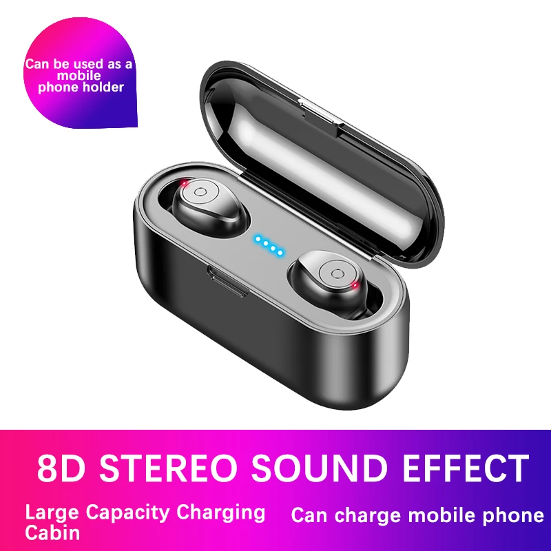 Wireless Earphone Bluetooth V5 0 TWS Sports Headphone LED Display holder for phone 2000mAh Power Bank Headset With Microphone