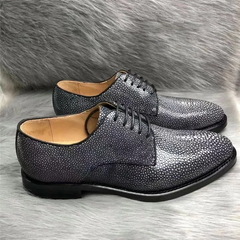 Classic Designer Authentic Real Stingray Skin Handmade Men Black