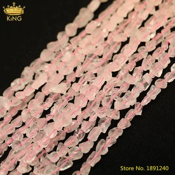 

15.5Inch/Strand Natural Pink Roses Quartz Irregular Nugget Chip Loose Spacer Beads For Pendant Necklace Jewelry DIY Making