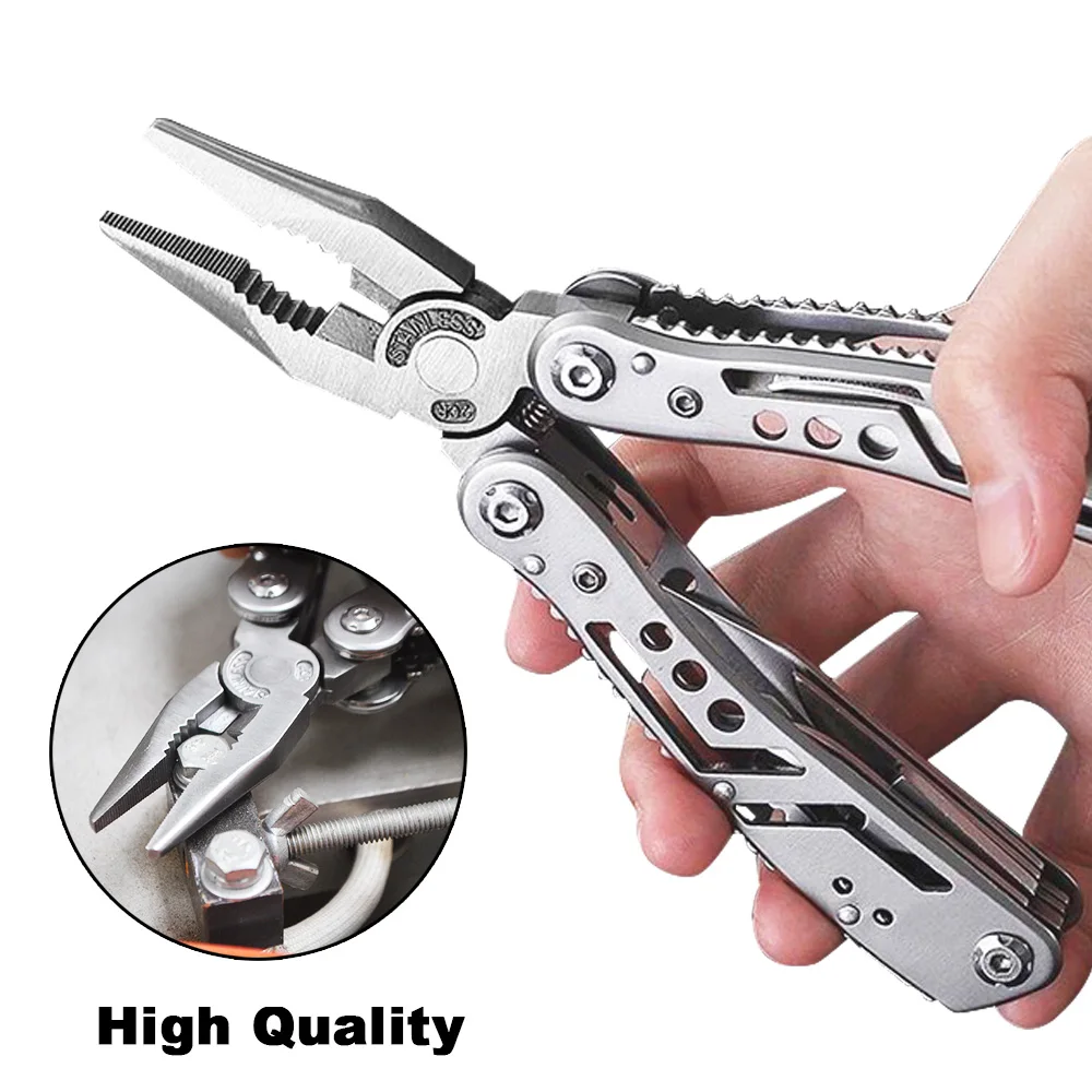 

Multitool Wire Stripper Cutting Pliers Navaja Multiherramienta Outdoor Camping EDC Survival Folding Pocket Knife Hunting 24 In 1 Multi Plier Multifunction Tools Stripping Pliers Screwdriver Bits Bottle Opener Hand Tool