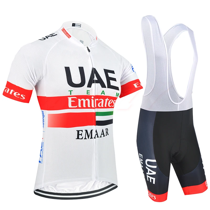 

New Team UAE Cycling Jerseys Bike Wear clothes Quick-Dry bib gel Sets Clothing Ropa Ciclismo uniformes Maillot Sport Wear cool