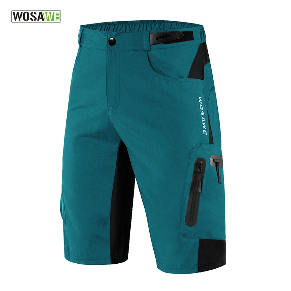 WOSAWE Reflective Cycling Shorts Zipped Pockets Outdoor Sports MTB