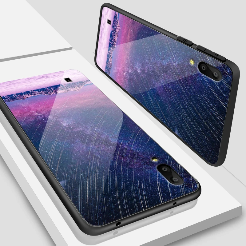 Модные Роскошные для samsung Galaxy A10 A20 A30 A40 A50 A6S A70 A8S A80 A90 закаленное Стекло чехол J4Plus M10 M20 M30 Note9 чехлы из ТПУ - Цвет: W397