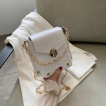 

2020 Women Elegant Shoulder Bag Classic Crocodile Pattern Tote Purse Lady Metal Chain Travel Party Daily Scarves Decor Handbags