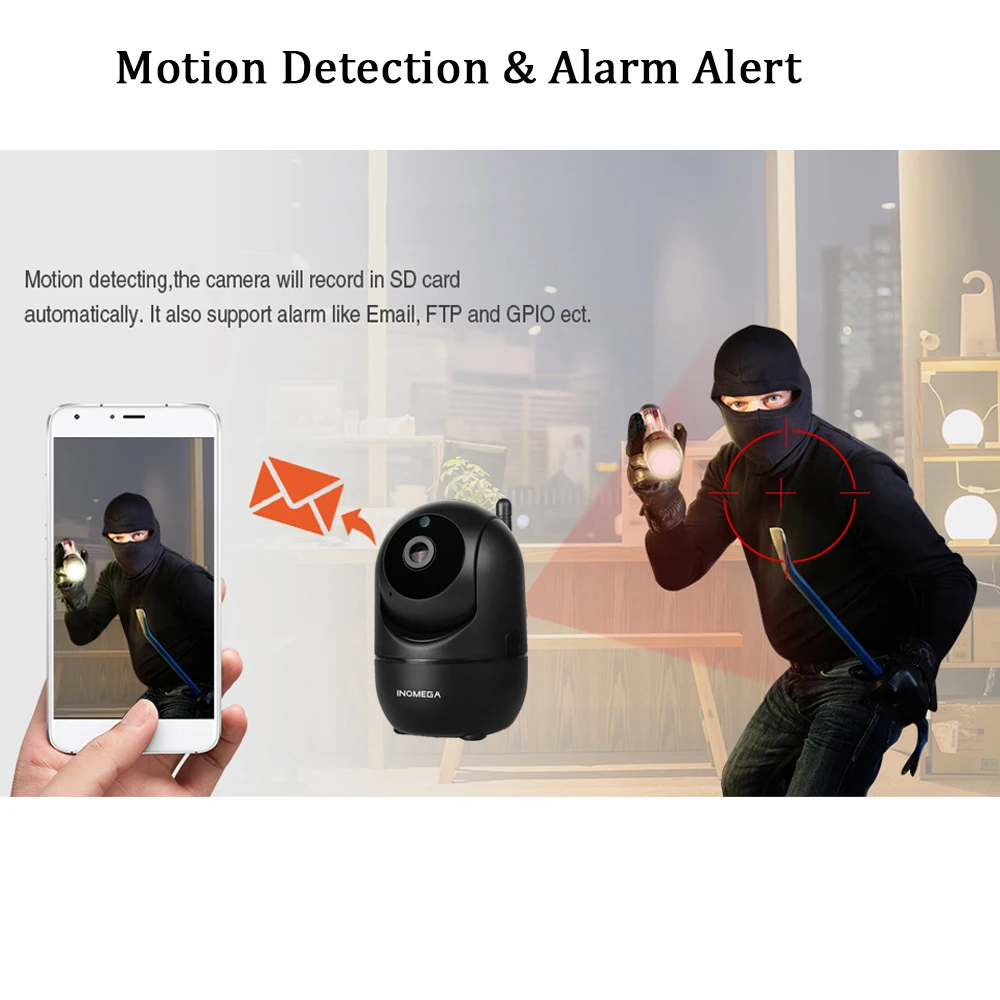  INQMEGA HD Cloud IP Camera Home Security Surveillance Camera Auto Tracking Network WiFi Camera Wire - 4.00009E+12