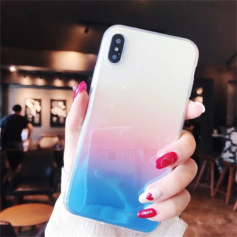 Градиентный двойной мягкий чехол для Xiaomi Mi 9T 9 8 A1 A2 A3 Lite Redmi 6A 7A K20 Note 7 6 5 5A 4X 4 Pro
