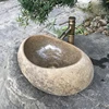 Natural Pebble Wash Basin Outdoor Stone Washbasin Courtyard Rough Stone Pool Garden Retro Table Basin Outdoor 1
