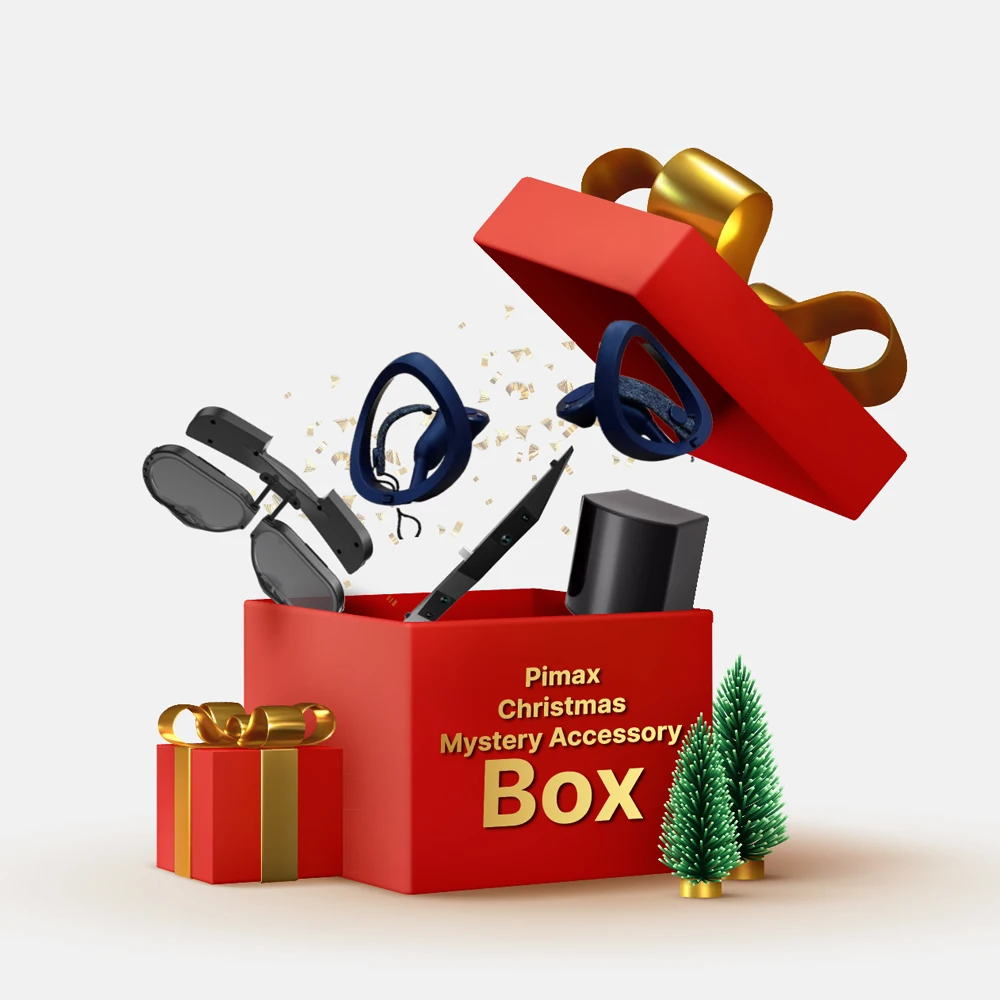Рождественская таинственная коробка Pimax включает аксессуар или гарнитуру VR |